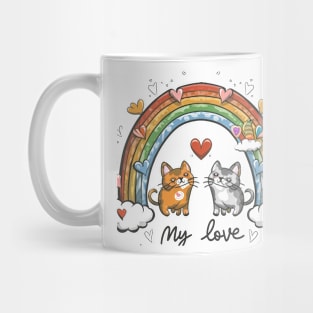 My Rainbow Cat is My Valentine Mug